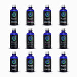 Genuine Terpenes Starter Sample Pack featuring premium profiles from Live, Essence, and Booster Ranges in blue glass bottles.