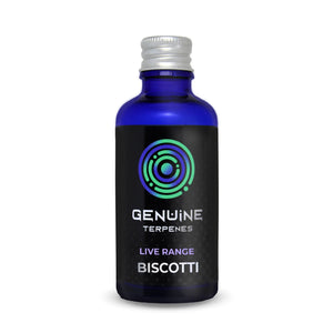 Genuine Terpenes bottle with Biscotti flavour terpenes