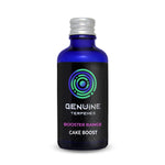 Genuine Terpenes Cake Boost in a blue glass bottle, a floral-led terpene profile with notes of Vanilla, Buttercream, and Sugar.