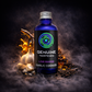 Bottle of 'Genuine Terpenes' Garlic Cookies product with garlic and spices on a dark background