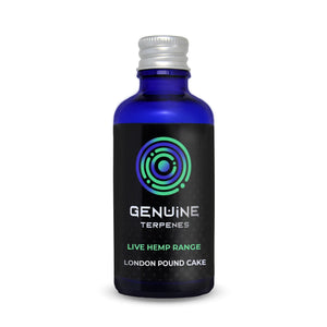 Genuine Terpenes bottle with London Pound Cake Live Hemp flavour terpenes