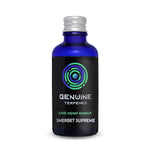 Genuine Terpenes Sherbet Supreme in a blue glass bottle, a citrus-led terpene profile with notes of lemon sherbet, cream and mint.