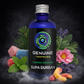 Bottle of Genuine Terpenes Supa Durban with decorative elements on a dark background